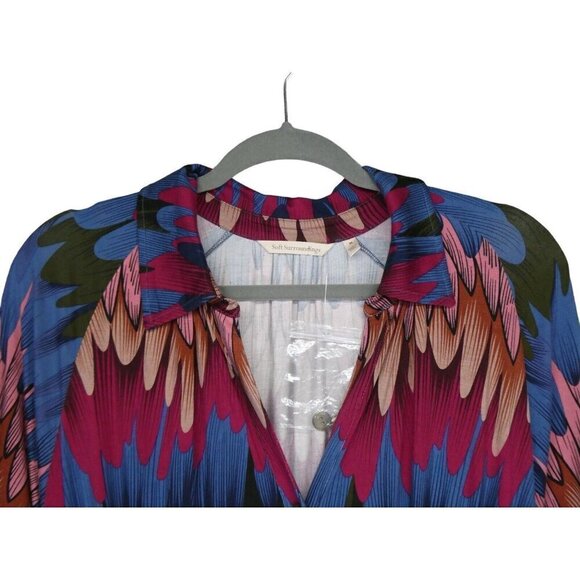 NWOT Soft Surroundings Midi Shirt Dress Women M Ancient Isle Jersey Colorfu Boho - Picture 4 of 12